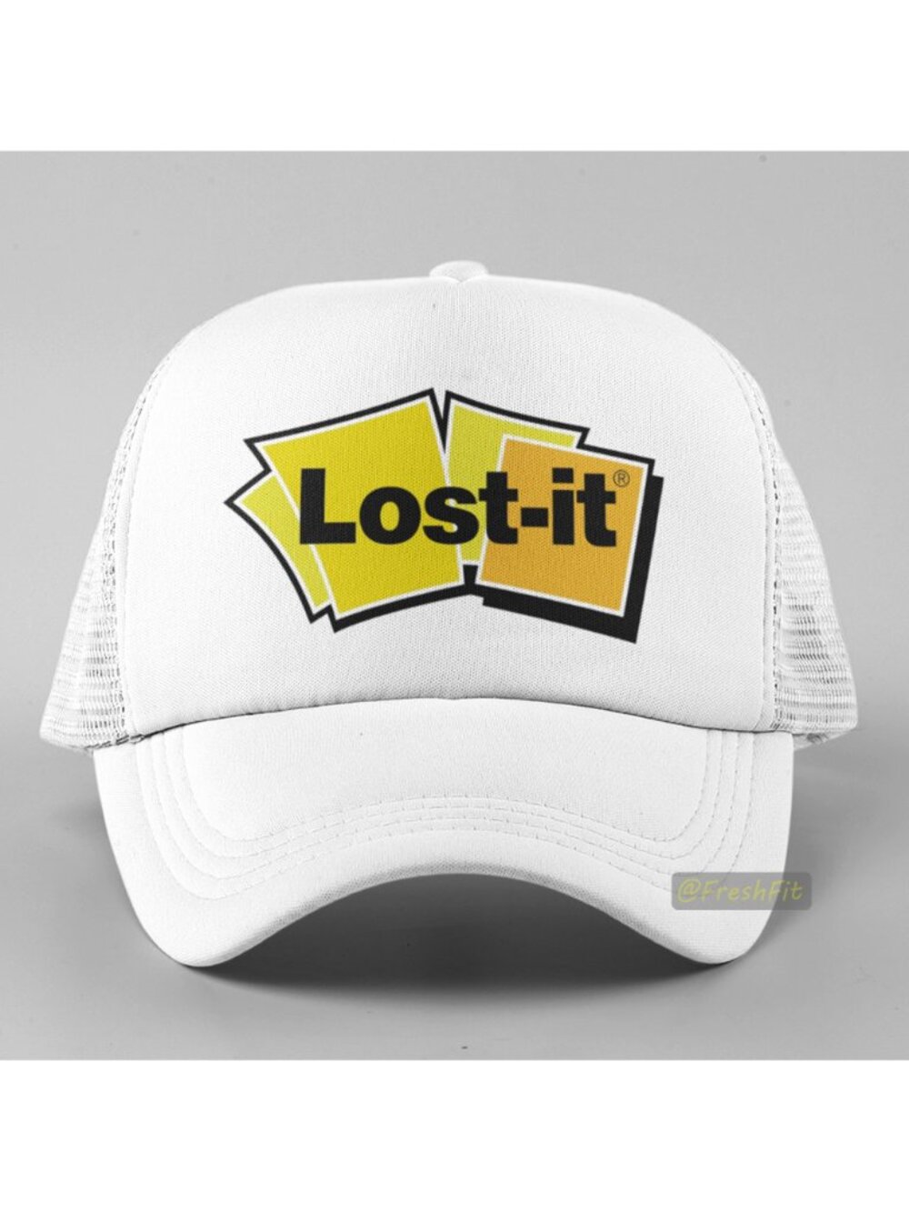 🆕Lost It Funny Foam Trucker Hat Mesh Snapback Cap White